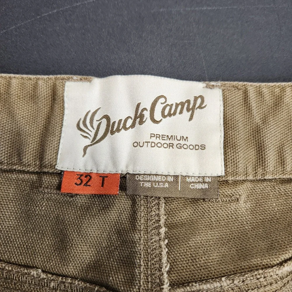 Duck Camp Men Brown Brush Pants Straight Leg Outdoor Field Work Trousers 32 T